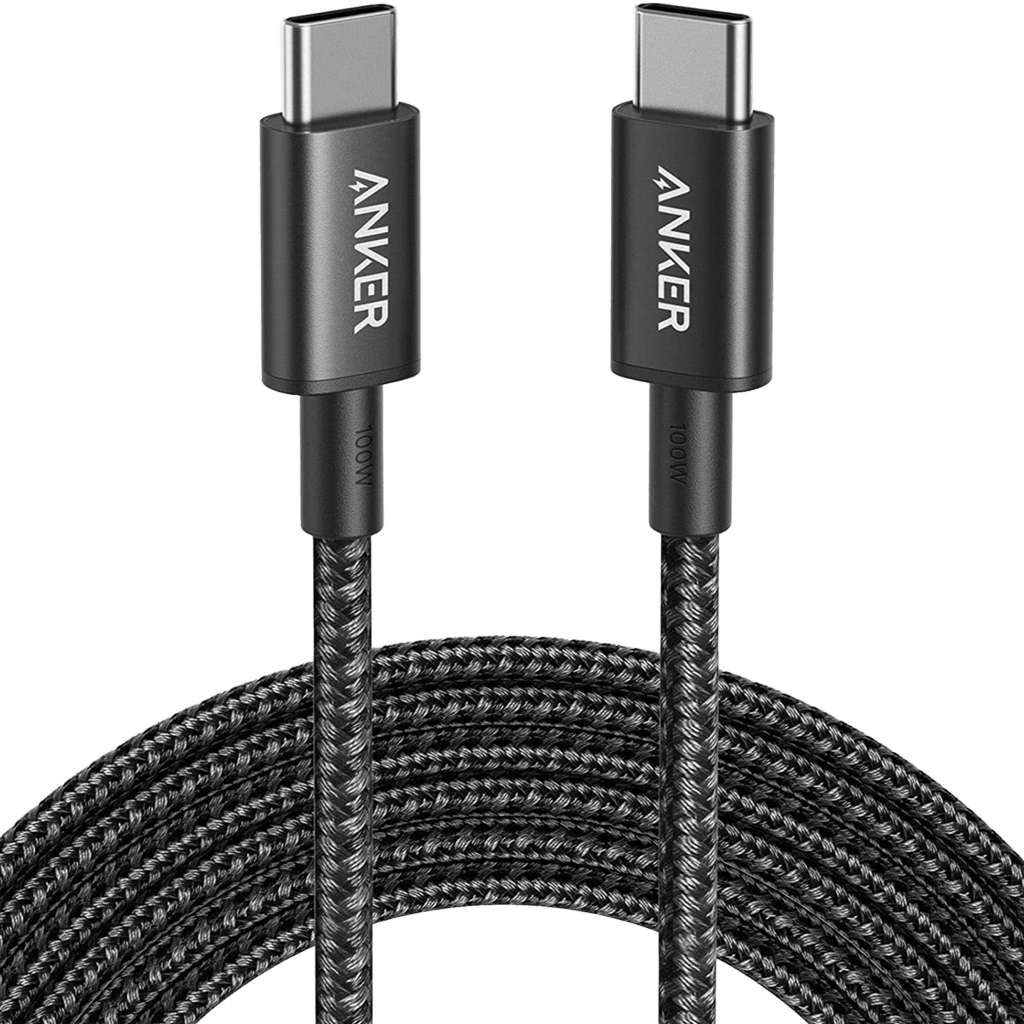 735 Charger (Nano II 65W) and New Nylon USB-C to USB-C 100W Cable (10 ft) A0