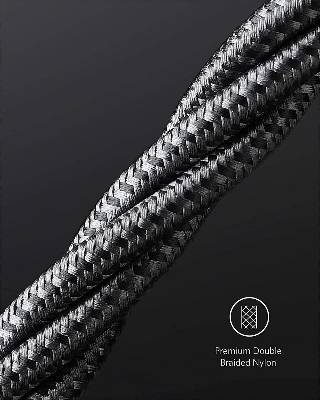 735 Charger (Nano II 65W) and New Nylon USB-C to USB-C 100W Cable (10 ft) A0