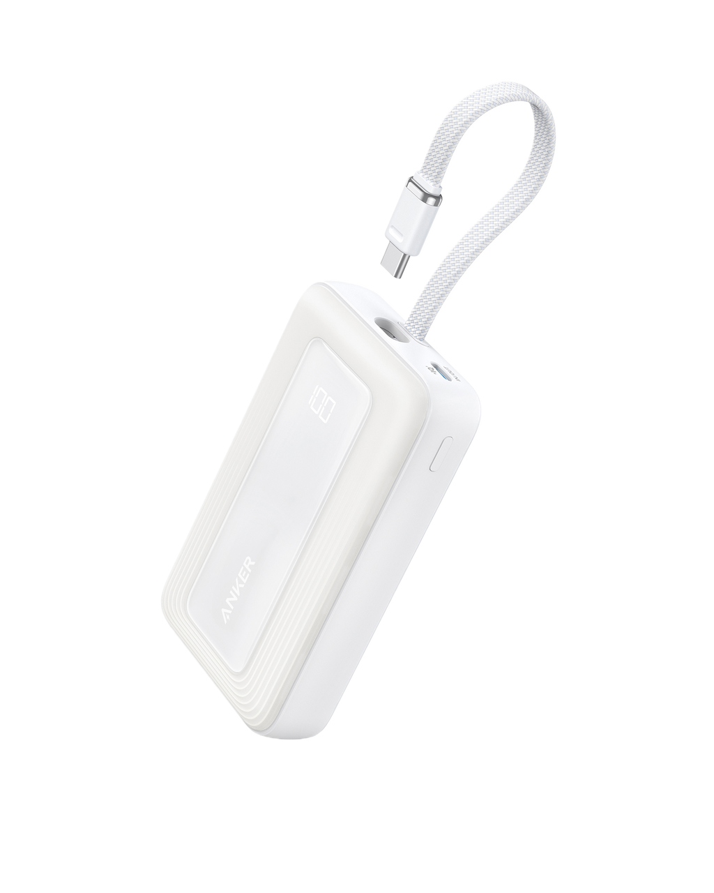 Zolo Power Bank (10K, 30W) with a 5.4-inch (13.7 cm) built-in USB-C cable. I3